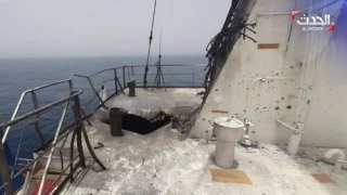 کشتی اسرائیلی مرسر پس از حمله + عکس