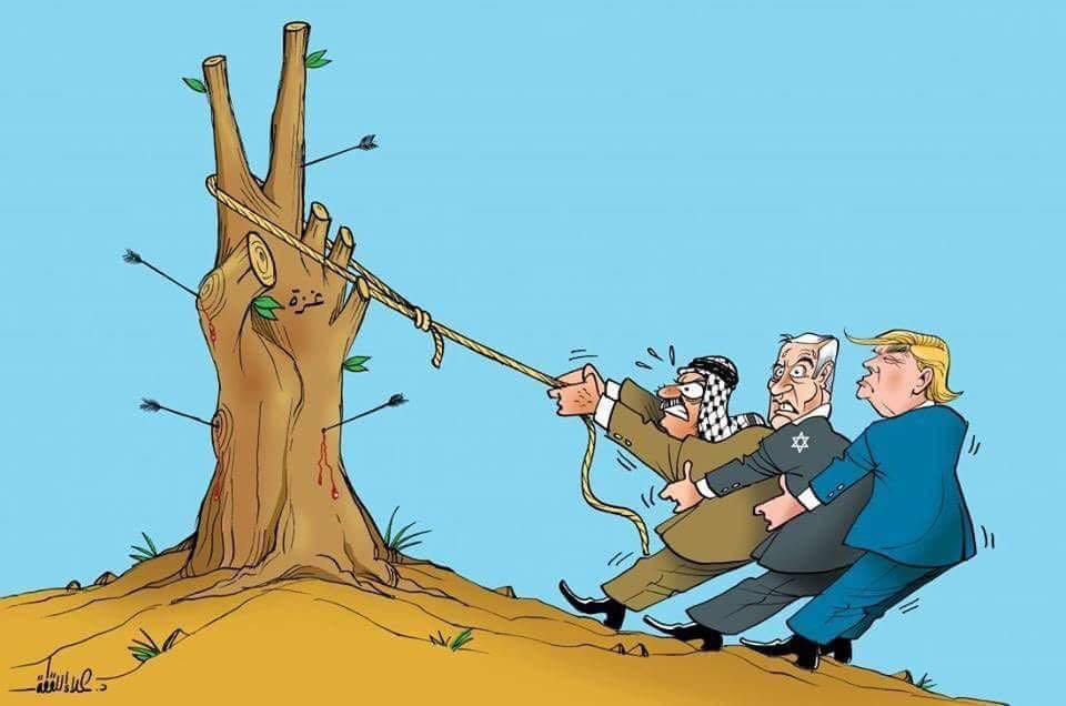 کاریکاتور روزتلاش ناموفق ابومازن، نتانیاهو و ترامپ برای شکست دادن غزه 2