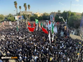 الحشود الغفيرة في أهواز تشارك في تشييع جثمان القائد سليماني
