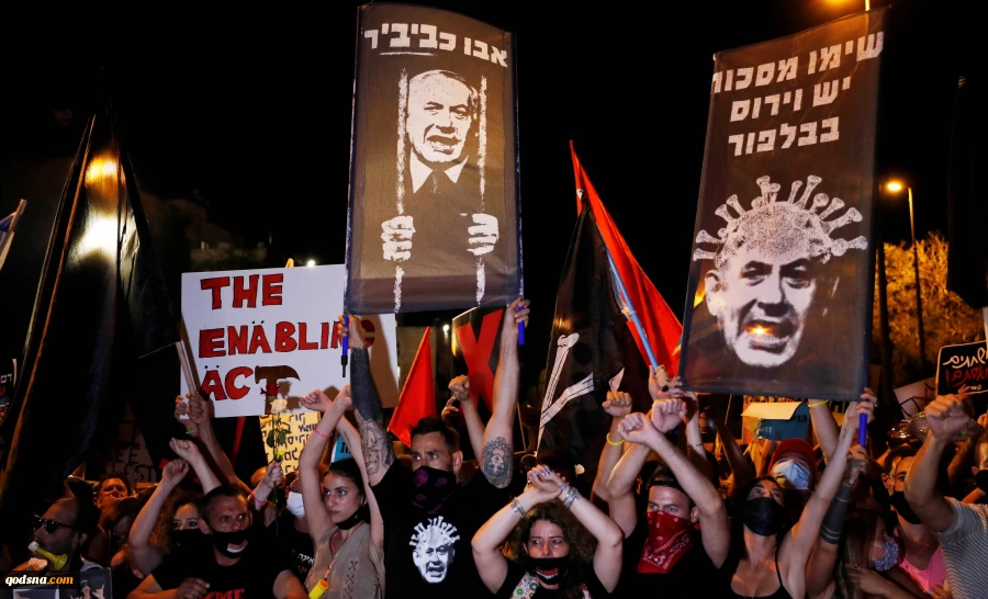 تا پاسی از شب ادامه داشت؛تظاهرات همزمان علیه نتانیاهو در سه شهر قدس، تل آویو و قیساریه دخالت پلیس اعتراضات را به خشونت کشاند+عکس و فیلم 2