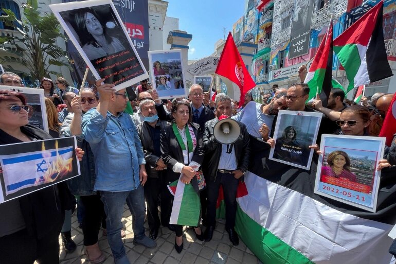 اعتراضات جهانی به ترور « شیرین فلسطین»  در قاب تصاویر