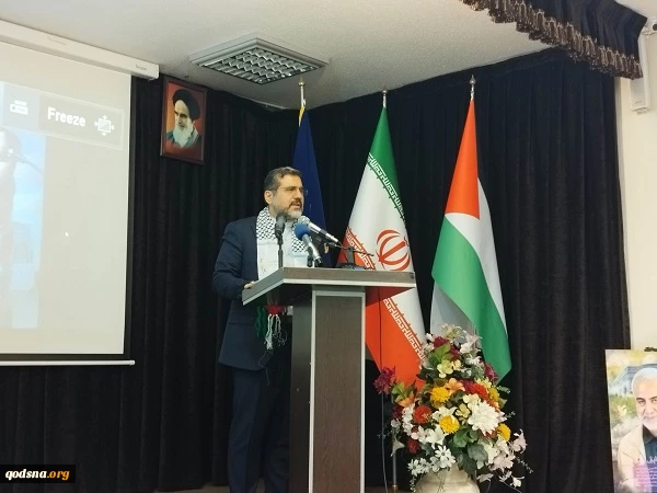 گزارش تصویری از مراسم یادواره شهدای خبرنگار فلسطینی در جنگ غزه (منادیان الاقصی)  2