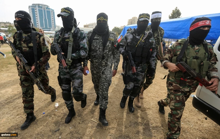 الأذرع العسكرية لفصائل المقاومة الفلسطينية خلال مؤتمر صحفي في غزة

 6