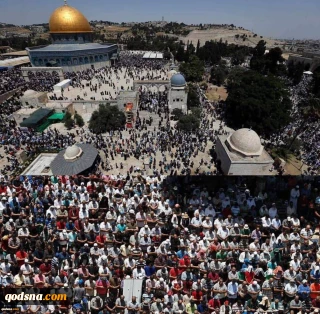 حضور فلسطینیان در نماز جمعه مسجد الاقصی
