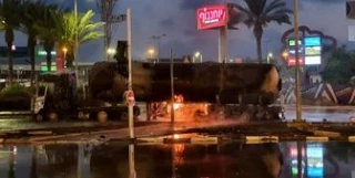 تانکر حامل گاز در فلسطین اشغالی آتش گرفت