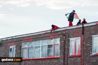 Six arrested after rooftop protest at Israeli-owned ‘drone parts’ factory in UK