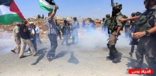 Zionist army attack anti-settlement protest east of Nablus