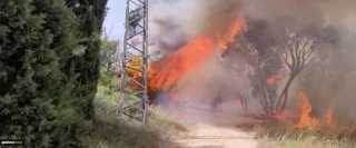 Fire breaks out at spots on train line near factory of the Rafael Defense Company