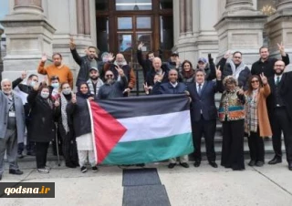 اهتزاز پرچم فلسطین در یکی از ایالات آمریکا برای نخستین بار