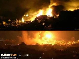 آتش‌سوزی مهیب در پایگاه آمریکا عین الاسد