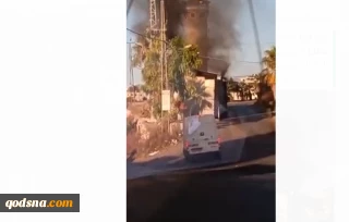 عملية فدائية في وضع النهار...إحراق برج عسكري "إسرائيلي" عند مدخل بيت أمر في الخليل يوقع 7 إصابات