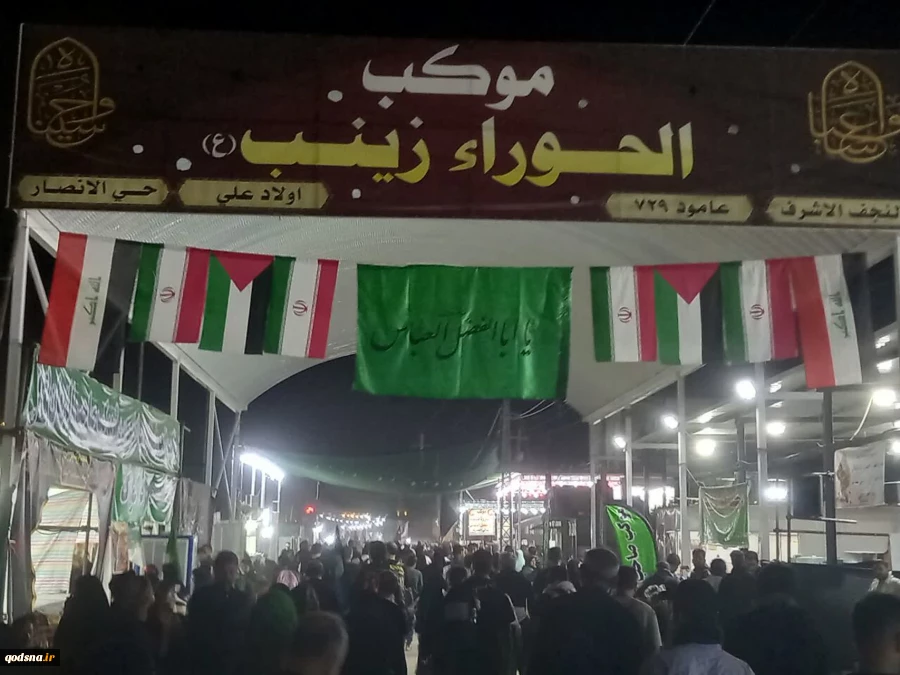 تصاویر ارسالی خبرنگار قدسنا از پیاده روی زائران اربعین حسینی با پرچم فلسطین در مسیر کربلا(بخش هفتم) 15