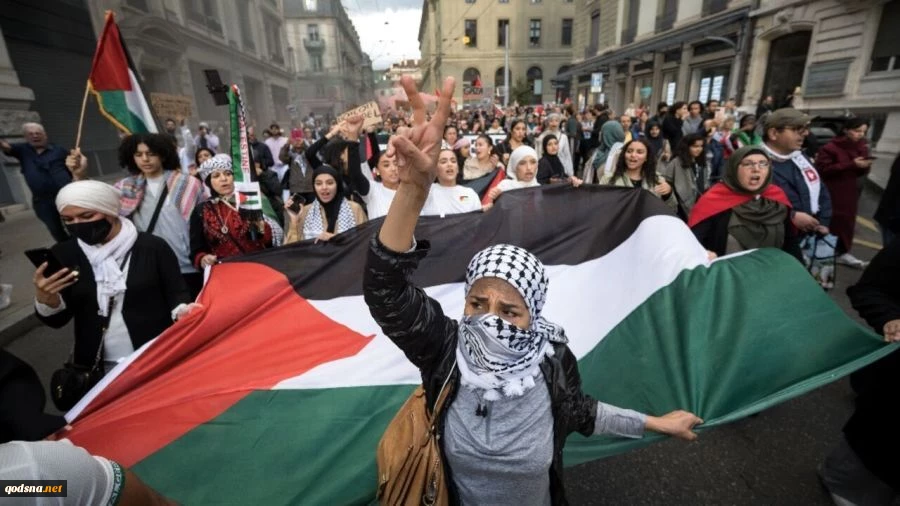 تجمع اعتراضی حامیان فلسطین در ژنو 2