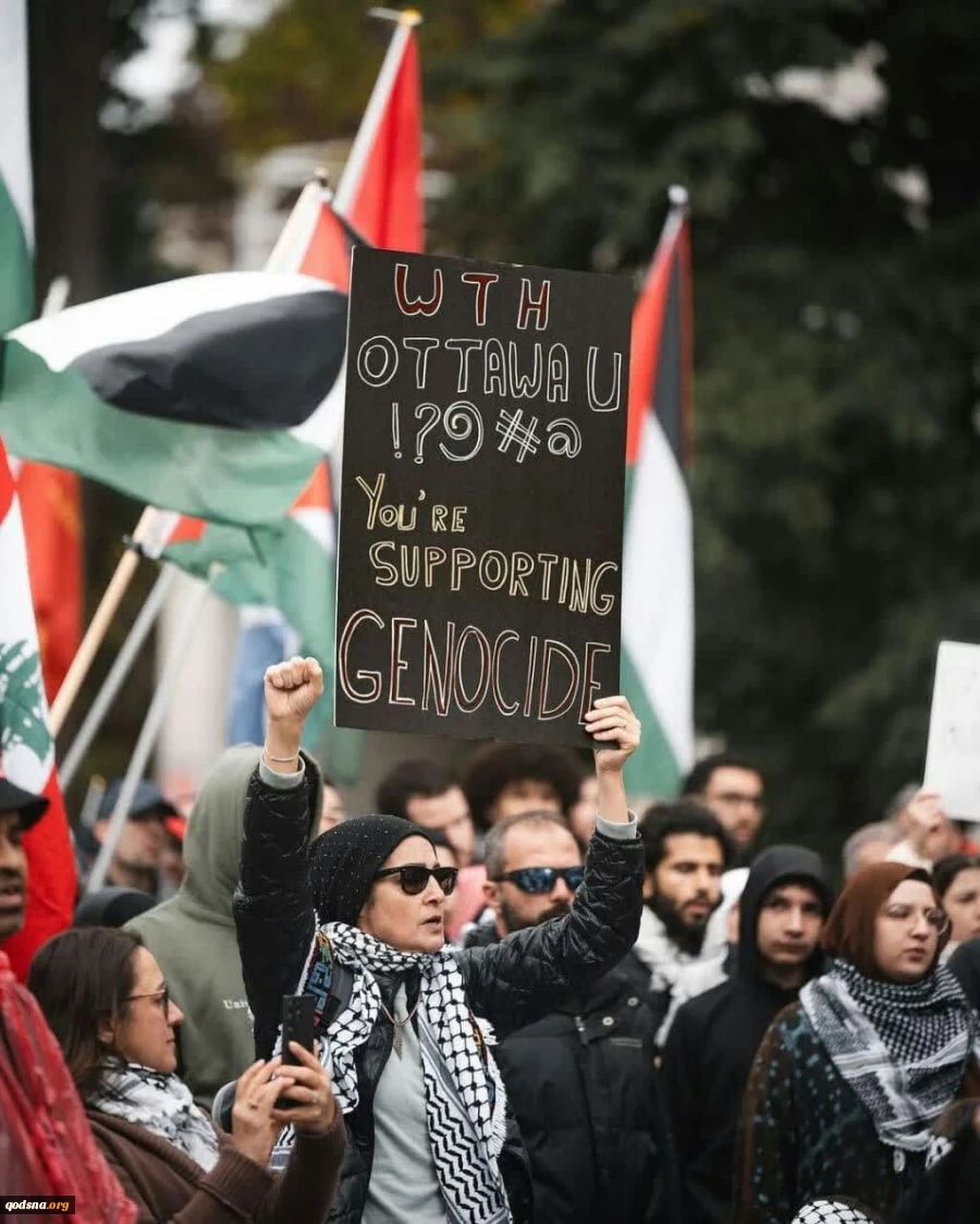 ادامه همبستگی دانشجویان دانشگاه اوتاوا در کانادا با ملت فلسطین و غزه 3