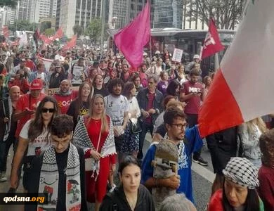 مردم برزیل حملات وحشیانه رژیم صهیونیستی در غزه و بیروت را محکوم کردند 2