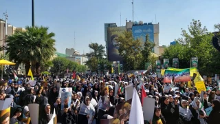 تجمع در میدان فلسطین در محکومیت اقدامات رژیم صهیونیستی