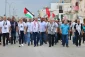 رئیس‌جمهور کوبا با چفیه در راهپیمایی حمایت از فلسطین