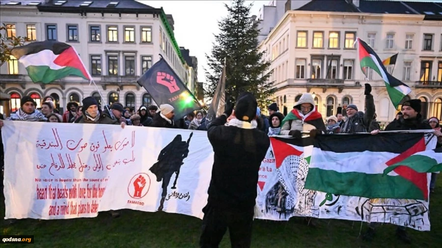 تظاهرات گسترده مقابل پارلمان اروپا برای آزادی پزشک فلسطینی 2