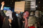 تجمع اعتراضی دانشجویان آمریکایی حامی فلسطین علیه حضور نفتالی بنت 2
