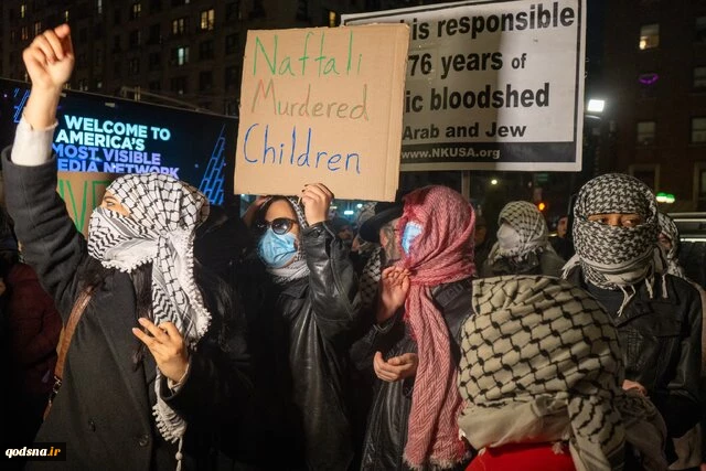 تجمع اعتراضی دانشجویان آمریکایی حامی فلسطین علیه حضور نفتالی بنت 2
