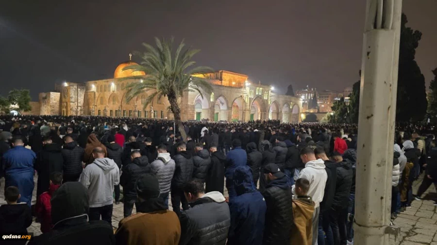 حضور 85 هزار نفر در نماز تراویح هفتمین شب رمضان در مسجد الاقصی 4