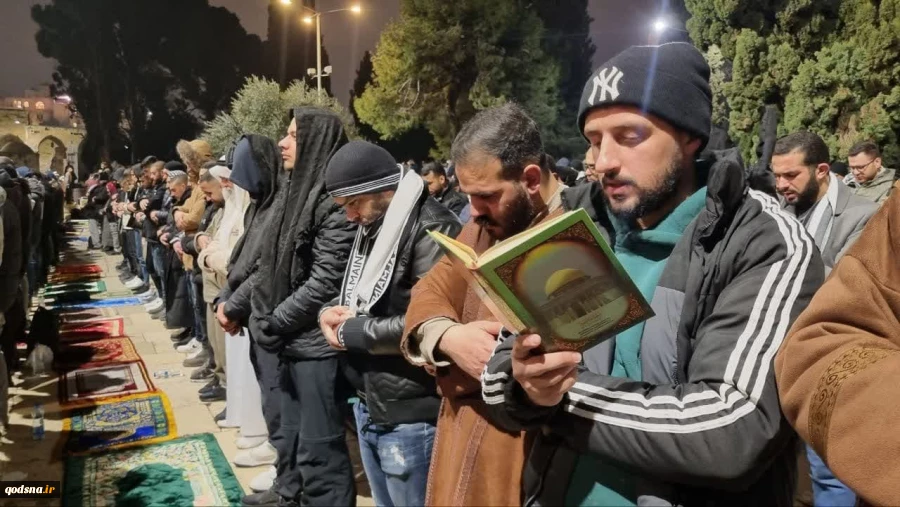 حضور 85 هزار نفر در نماز تراویح هفتمین شب رمضان در مسجد الاقصی 8