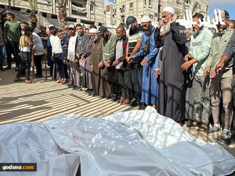 وداع وتشييع عدد من الشهداء في مستشفى ناصر الطبي جراء قصف الاحتلال مدرسة تأوي نازحين في خان يونس