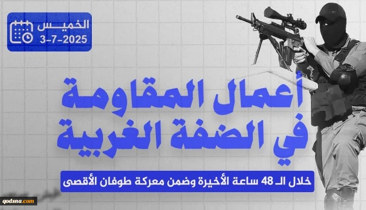مرکز پژوهشی معطی منتشر کرد؛ 

14 عملیات مقاومتی در کرانه باختری در 48 ساعت اخیر 3