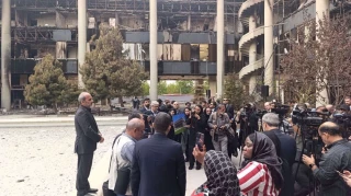 Foreign ambassadors tour IRIB building damaged by Zionist regime's strike