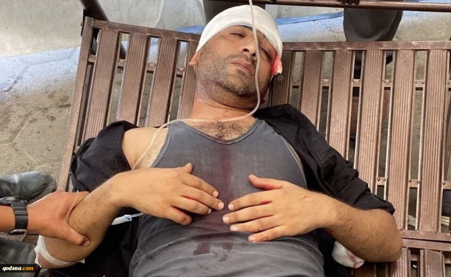 زخمی شدن خبرنگار المیادین در غزه 2
