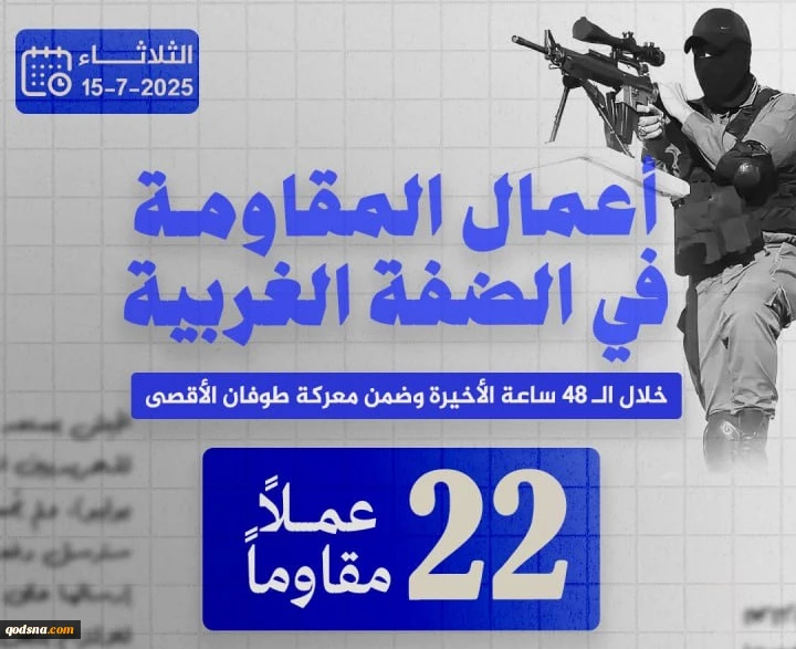 مرکز پژوهشی معطی منتشر کرد؛

 22 عملیات مقاومتی در کرانه باختری در 48 ساعت اخیر 3