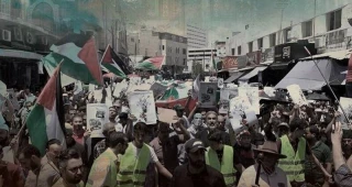 راهپیمایی در کرانه باختری در حمایت از غزه