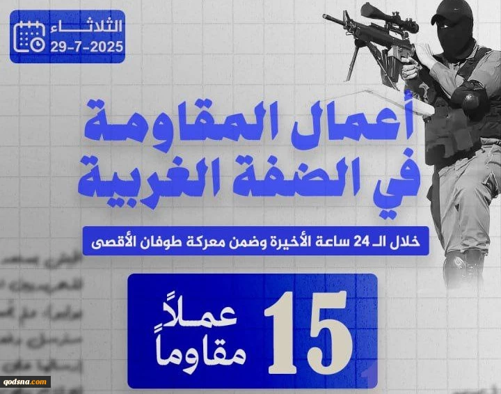 مرکز پژوهشی معطی منتشر کرد؛

 15 عملیات مقاومتی در کرانه باختری در 24 ساعت اخیر+ نمودار 3