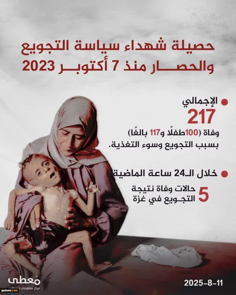 شمار شهدای گرسنگی در غزه به 217 نفر رسید 2