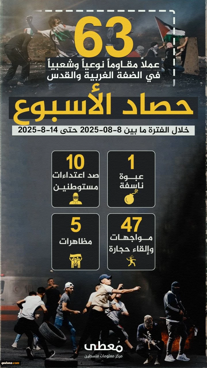 مرکز پژوهشی آماری معطی گزارش داد؛ 63 عملیات مقاومتی در یک هفته اخیر/ ثبت میانگین 9 عملیات در هر روز+ نمودار 3