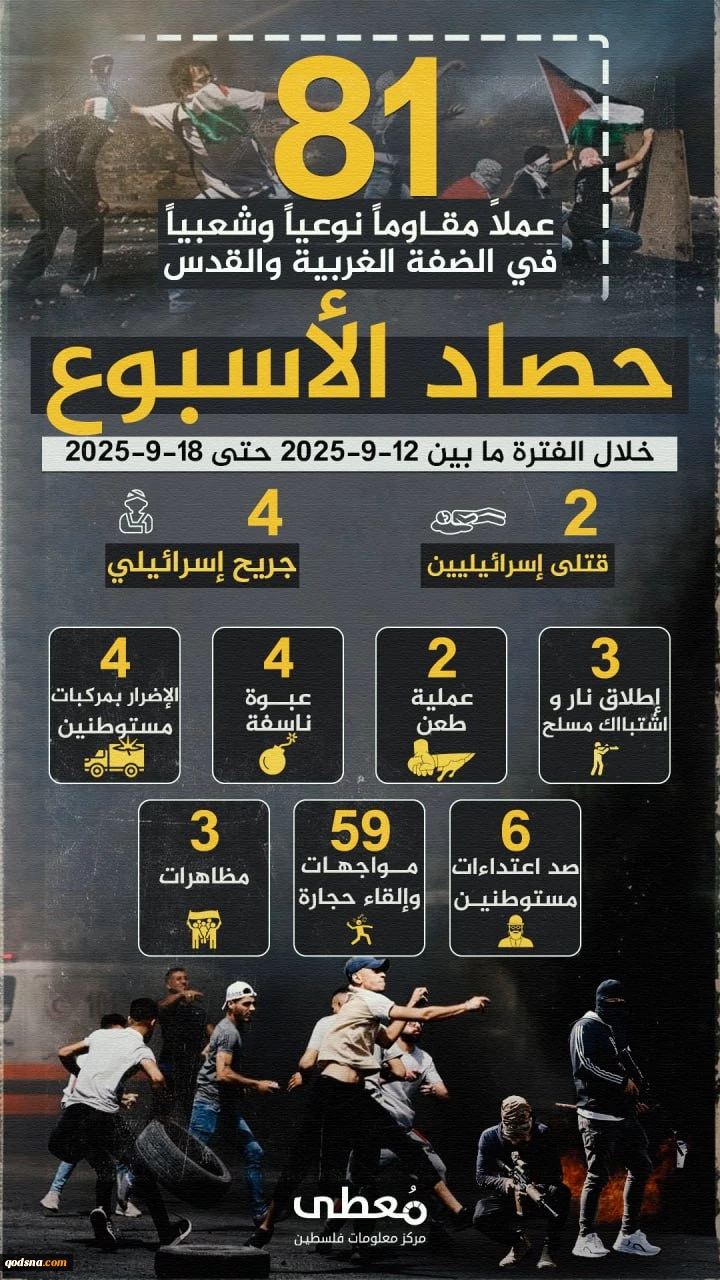 مرکز پژوهشی آماری معطی گزارش داد؛ 81 عملیات مقاومتی در یک هفته اخیر/ ثبت میانگین 12 عملیات در هر روز+ نمودار 2