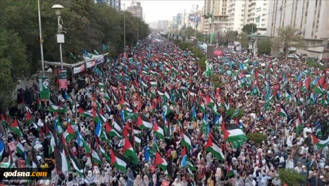 راهپیمایی هزاران نفری در کراچی در آستانه سالگرد جنگ غزه