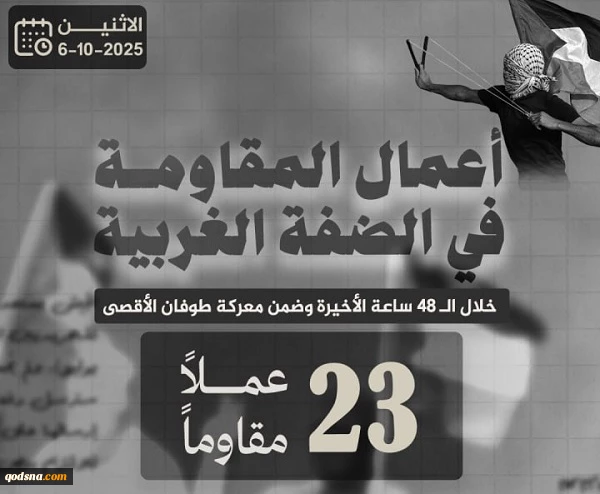 مرکز پژوهشی معطی منتشر کرد؛

 23 عملیات مقاومتی در کرانه باختری در 48 ساعت اخیر 2