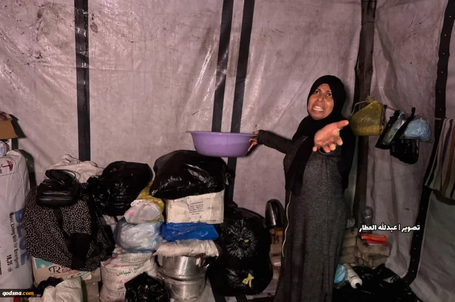 سیل و باران شدید، خیمه‌های آوارگان فلسطینی را در خان یونس در جنوب نوار غزه در خود فرو برد 8