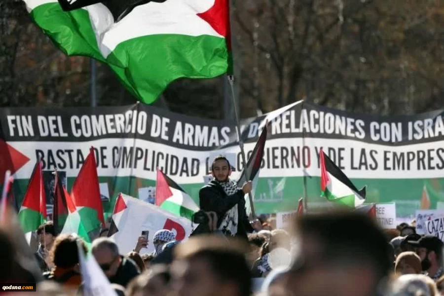 تظاهرات گسترده در بروکسل علیه نقض آتش‌بس غزه و صادرات سلاح به "اسرائیل" 2