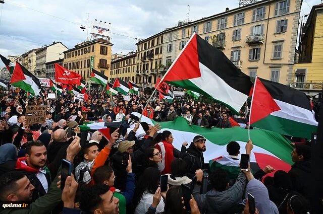 راهپیمایی در ژنو برای اعلام همبستگی با مردم فلسطین 2