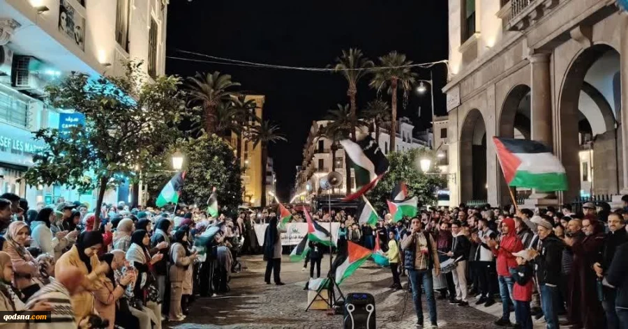 تظاهرات هزاران مراکشی در حمایت از فلسطین و درخواست توقف نسل‌کشی غزه 2