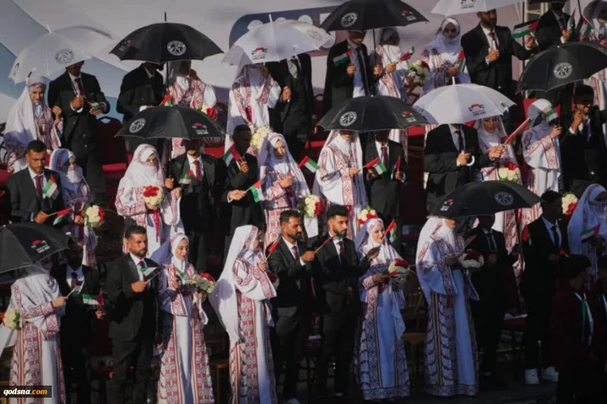 ۵۴ زوج زندگی خود را بر خرابه‌های غزه  آغاز کردند