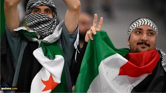جشن صعود فلسطینی‌ها در جام عرب با شعارها و نمادهای مقاومت 2