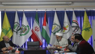 ندوة بحثية حول آخر تطورات فلسطين بحضور أمين عام جمعية الدفاع عن الشعب الفلسطيني وممثل حماس في طهران