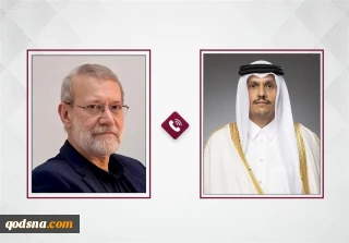 رایزنی علی لاریجانی و نخست وزیر قطر