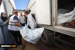 پیکر ۵۴ شهید و ۶۶ صندوق حاوی بقایای انسانی به بیمارستان شفای غزه تحویل داده شد