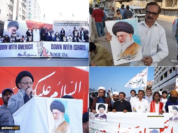 برگزاری اجتماع مردمی همبستگی با مقام معظم رهبری و حمایت از ایران در کراچی پاکستان 2