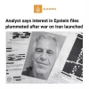 روزنامه تلگراف گزارش داده نتایج یک نظرسنجی نشان می‌دهد نیمی از آمریکایی‌ها معتقدند دونالد ترامپ، رئیس‌جمهور آمریکا جنگ در ایران را به دلیل رسوایی‌ها علیه خودش در پرونده جفری اپستین آغاز کرده است.  