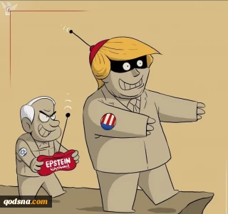 Trump, a puppet controlled by Netanyahu-cartoon